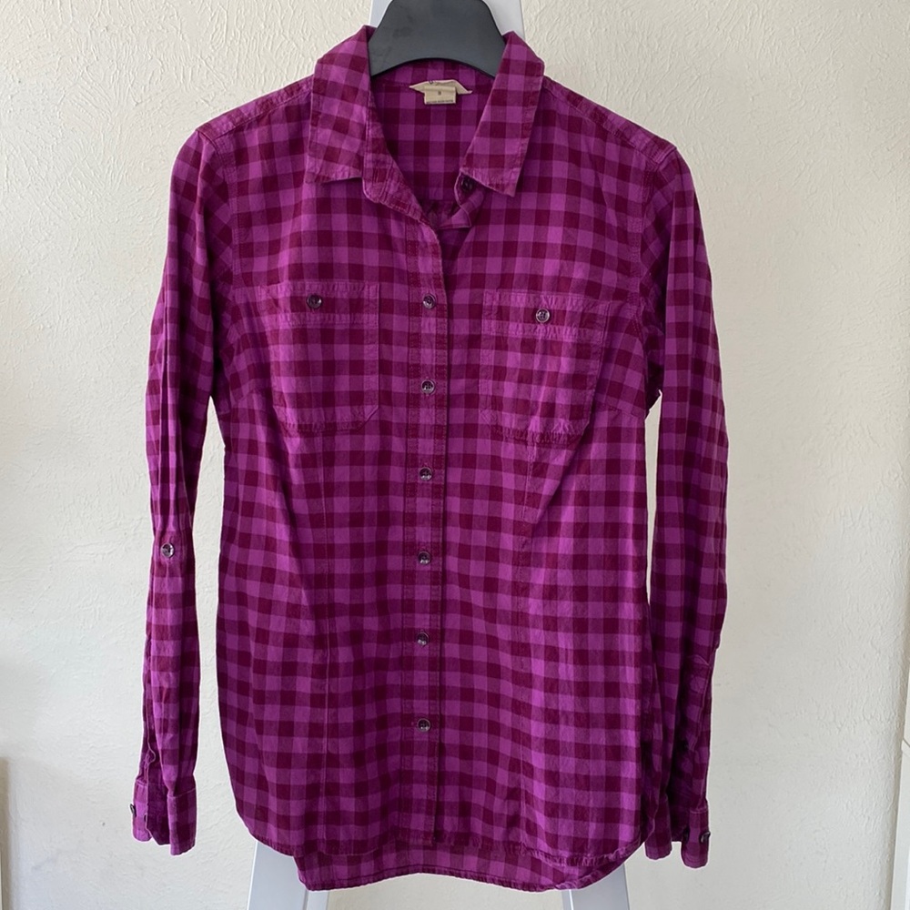 Duluth Trading Co purple long-sleeve button-down shirt size S